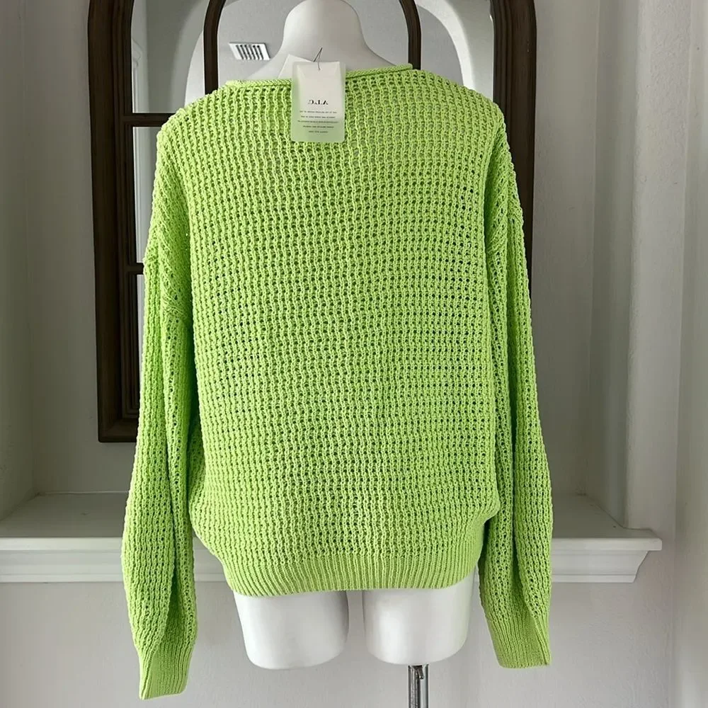 A.L.C Loose Knit Sweater in Lime Green, NWT, Size XL